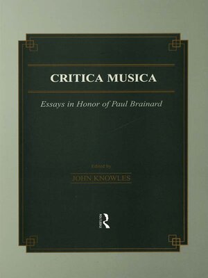 cover image of Critica Musica